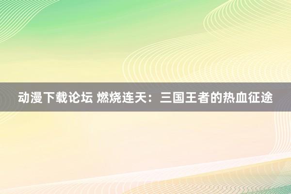 动漫下载论坛 燃烧连天：三国王者的热血征途