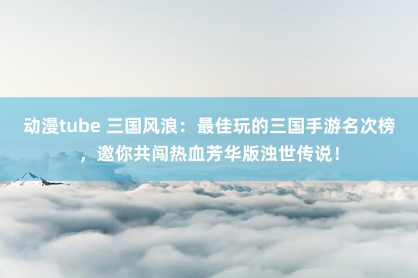 动漫tube 三国风浪：最佳玩的三国手游名次榜，邀你共闯热血芳华版浊世传说！