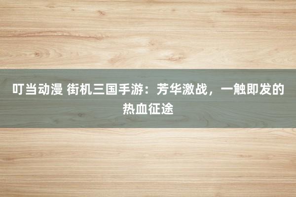 叮当动漫 街机三国手游：芳华激战，一触即发的热血征途