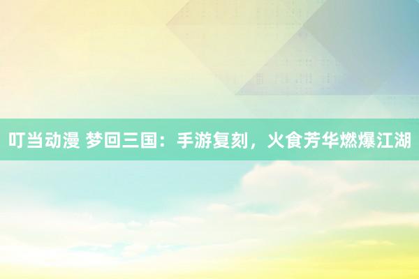 叮当动漫 梦回三国：手游复刻，火食芳华燃爆江湖