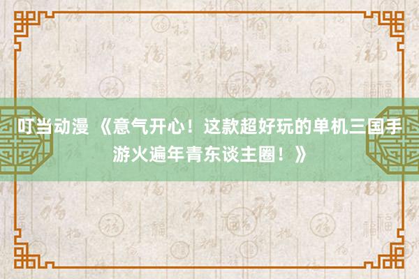 叮当动漫 《意气开心！这款超好玩的单机三国手游火遍年青东谈主圈！》