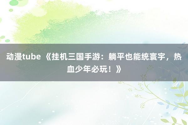 动漫tube 《挂机三国手游：躺平也能统寰宇，热血少年必玩！》