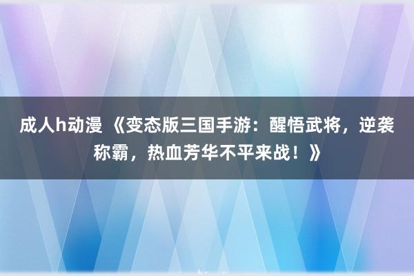 成人h动漫 《变态版三国手游：醒悟武将，逆袭称霸，热血芳华不平来战！》